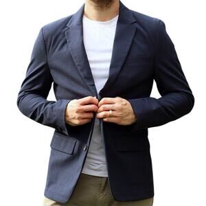 Old Navy Navy Blue Built-In Flex Blazer - Men's Small